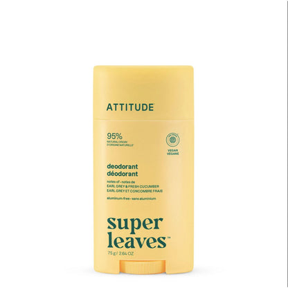 Super leaves Desodorante - Earl grey & Fresh cucumber twist and glide, Attitude, 75g
