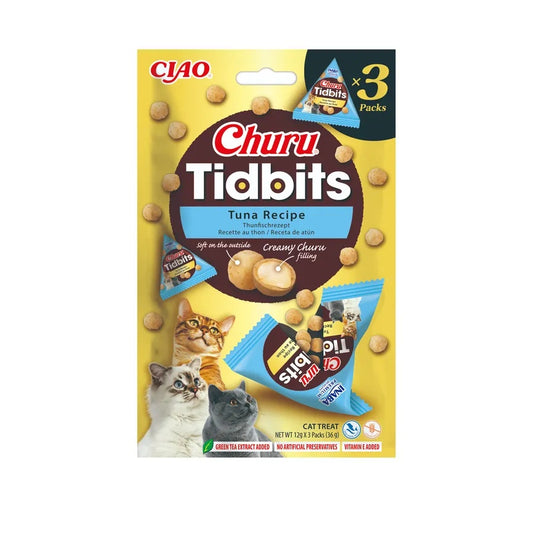 Snack Tidbites de Atún para Gatos Churu 3 x 12 g