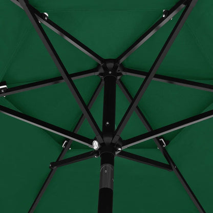 Vidaxl Sombrilla Jardín De 3 Niveles Con Palo De Aluminio Verde 2,5 M_4
