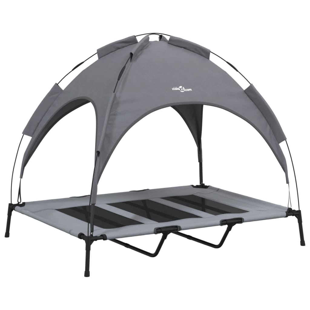 Cama Para Perros Con Dosel Antracita Tela Oxford Y Acero / Vetonek_1