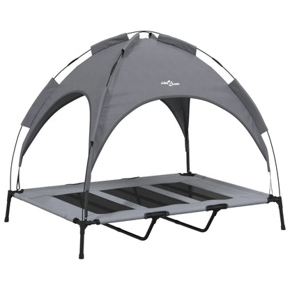 Cama Para Perros Con Dosel Antracita Tela Oxford Y Acero / Vetonek_1