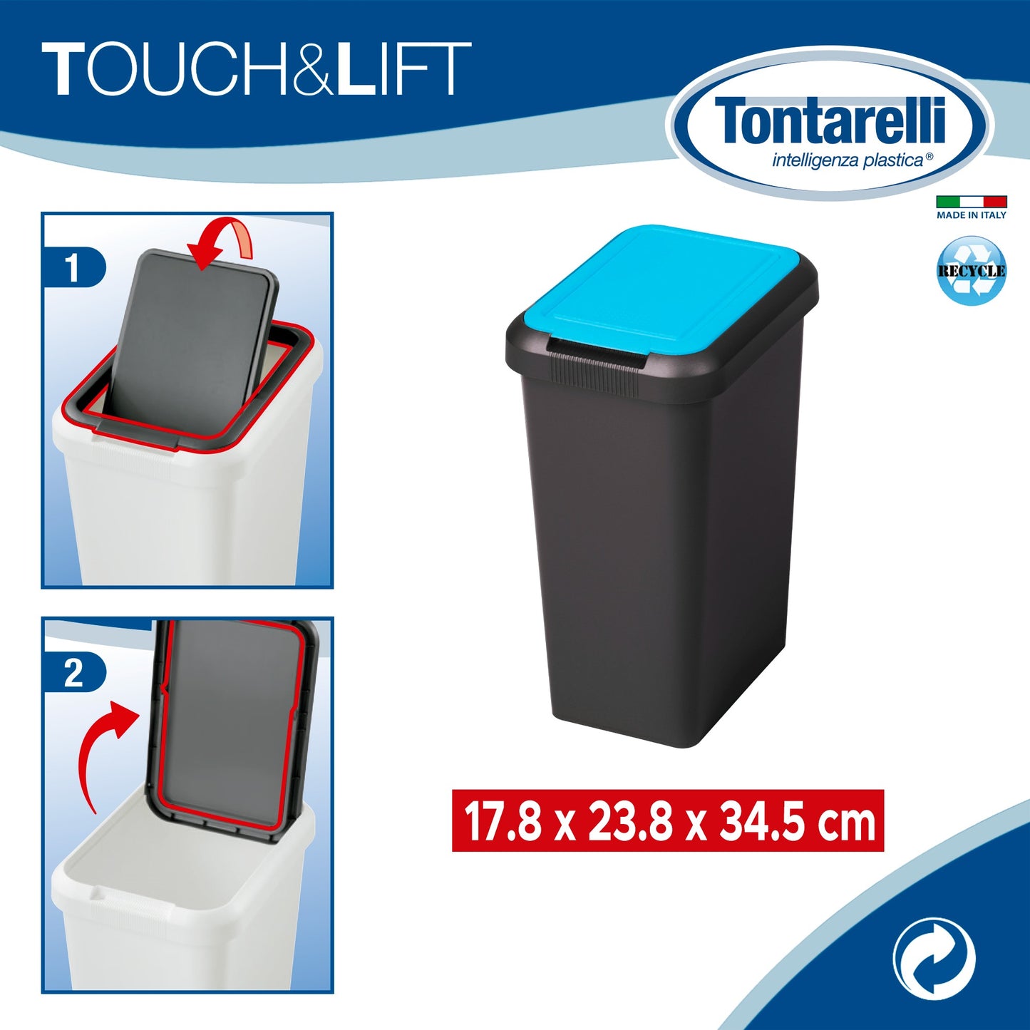 Papelera touch & Lift De 9l Sapphir_1