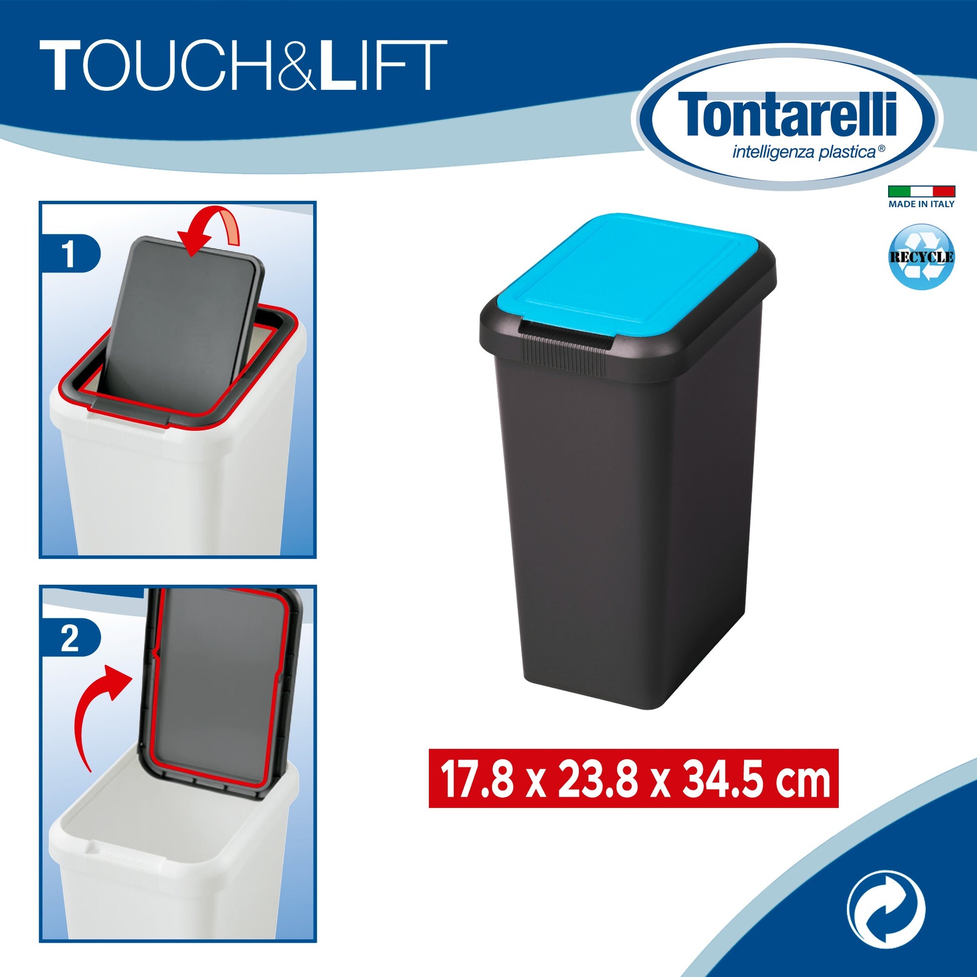 Papelera touch & Lift De 9l Sapphir_1