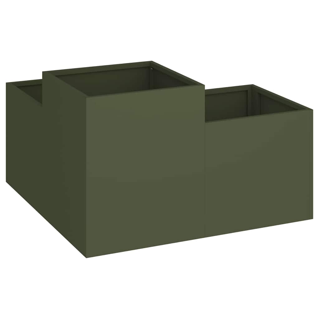Maceta Para Jardín Verde Oliva 80 X 80 X 48 Cm Acero_4