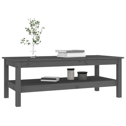 Mesa De Centro De Madera Maciza De Pino Gris 110x50x40 Cm_4