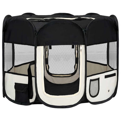 Vidaxl Parque De Perros Plegable Bolsa De Transporte Negro 90x90x58 Cm_0