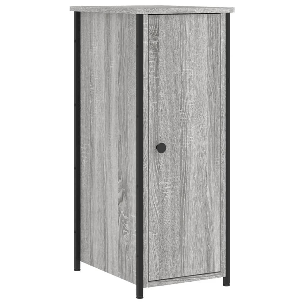 Mesita De Noche Madera De Ingeniería Gris Sonoma 32x42x80 Cm_0