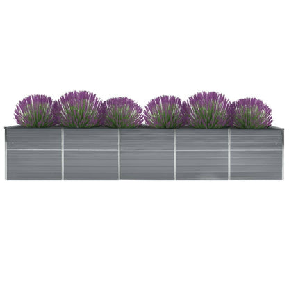 Arriate De Acero Galvanizado Gris 400x80x45 Cm_0