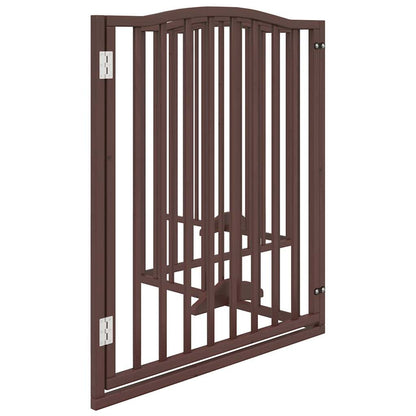 Vidaxl Puerta Para Perros Plegable 4 Paneles Álamo Marrón Roble 320 Cm_4
