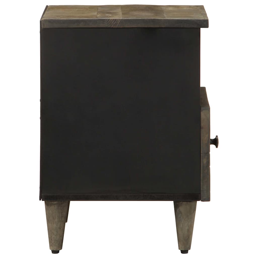 Mesitas Noche 2 Uds Madera Maciza Mango Gris Claro 40x33x46 Cm_2