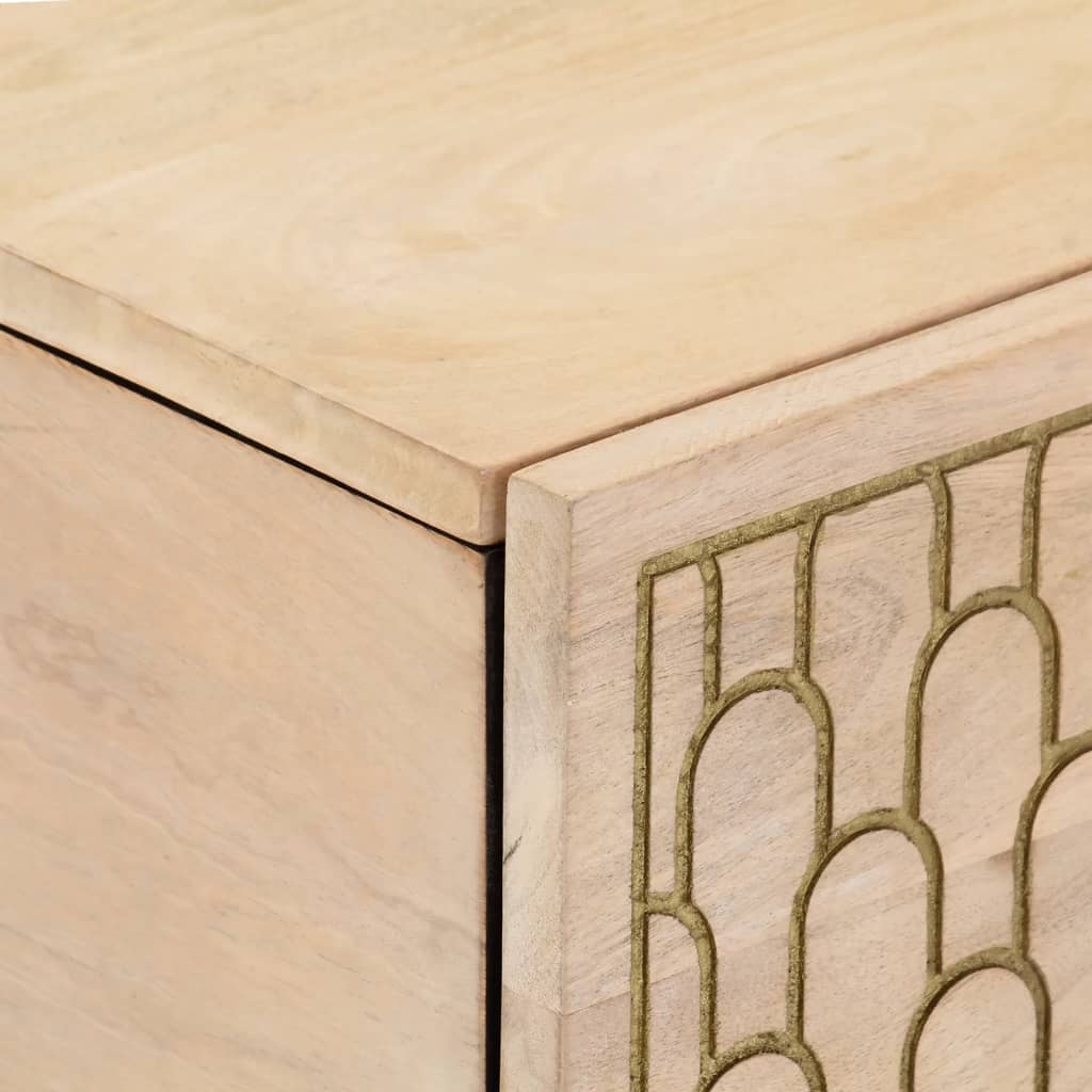 Mesa De Centro De Madera Maciza De Mango 80x50x40 Cm_4