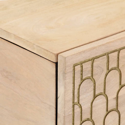 Mesa De Centro De Madera Maciza De Mango 80x50x40 Cm_4