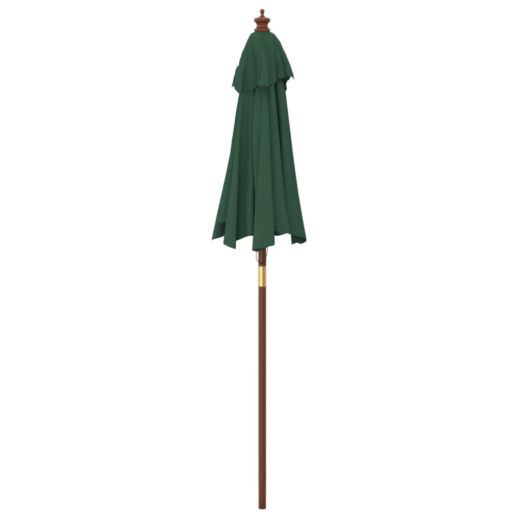 Sombrilla De Jardín Con Poste De Madera Verde 196x231 Cm_3