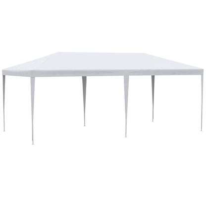 Outsunny Carpa De Jardín Con Laterales Desmontables 6x3 M 4 Ventanas Blanco_3