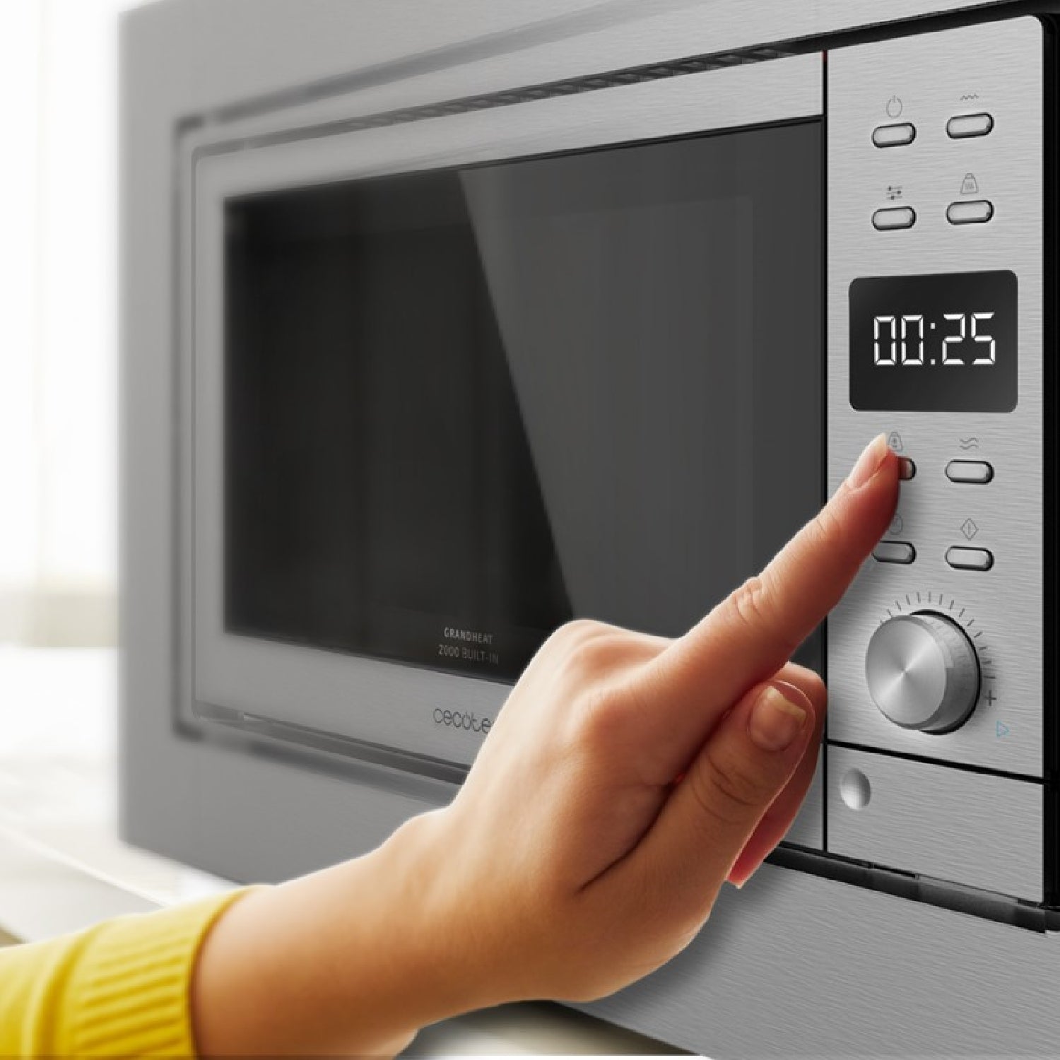 Microondas Encastrable Digital Grandheat 2000 Built-in Steel. 700w, Integrable, 20l, Grill, 9 Funciones Preconfiguradas, Quick Start, Diseño En Acer_1