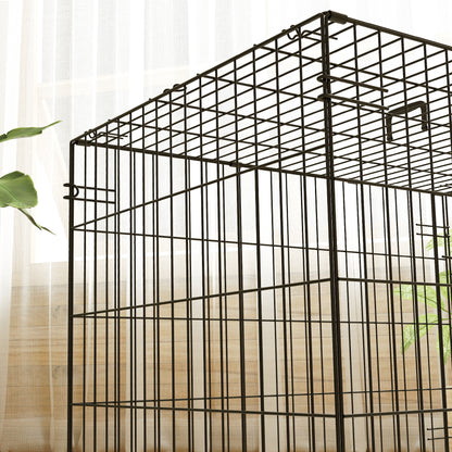 Pawhut Jaula Para Perros Con Cojín Bandeja Extraíble 75x48,5x53 Cm Negro Y Beige_4
