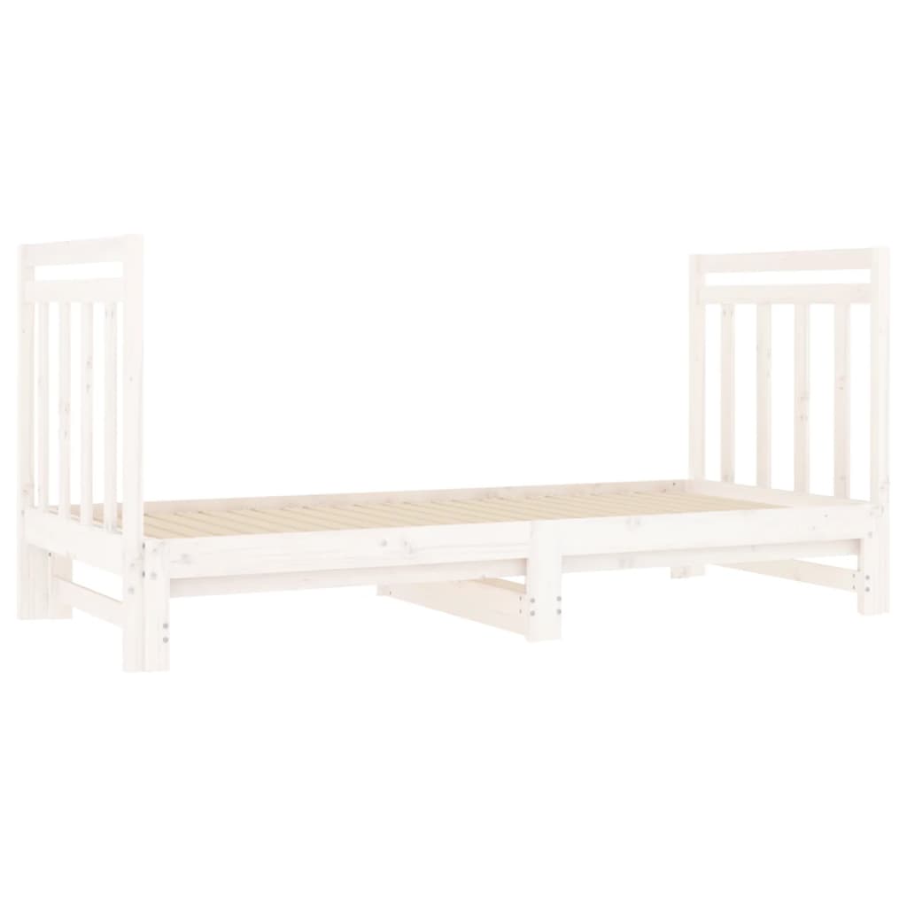 Sofá Cama Extraíble Madera Maciza De Pino Blanco 2x(90x190) Cm / Vetonek_1