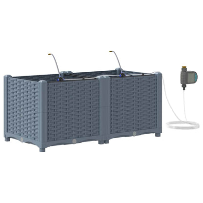 Vidaxl Jardineras Gris Claro 80 X 40 X 37.5 Cm Acero_0