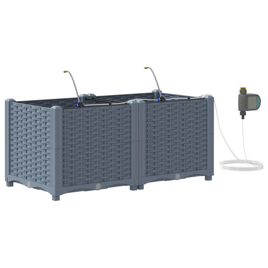 Vidaxl Jardineras Gris Claro 80 X 40 X 37.5 Cm Acero_0