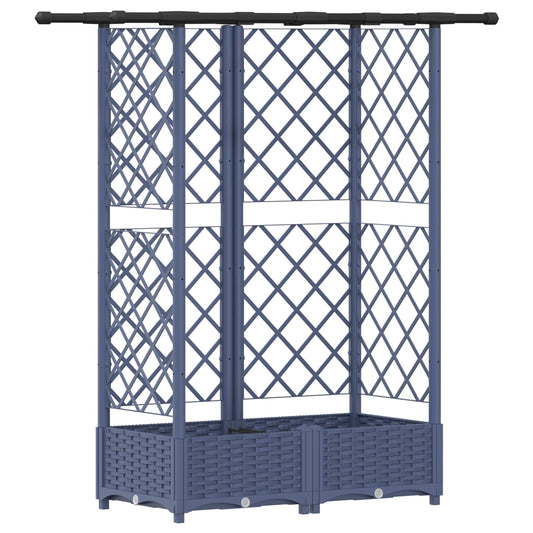 Cama Elevada Con Trellis Y Techo Gris 124 X 40 X 121 Cm Pp_0