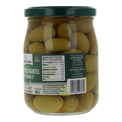 Aceitunas Verdes Gigantes Bio Organica Italia 550 gr