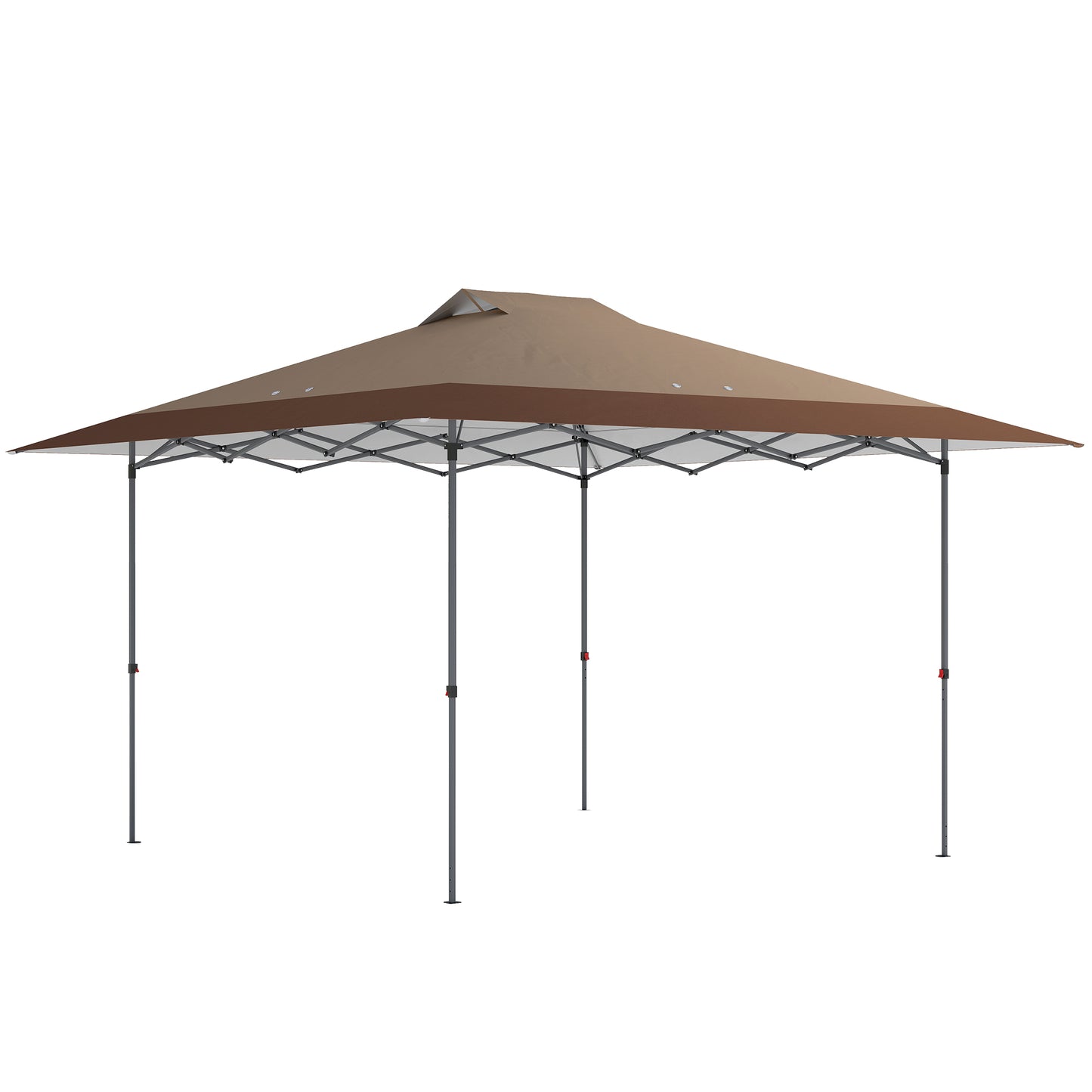 Outsunny Carpa Plegable 4x4 M Con Bloqueo Central Y Altura Ajustable Beige_0