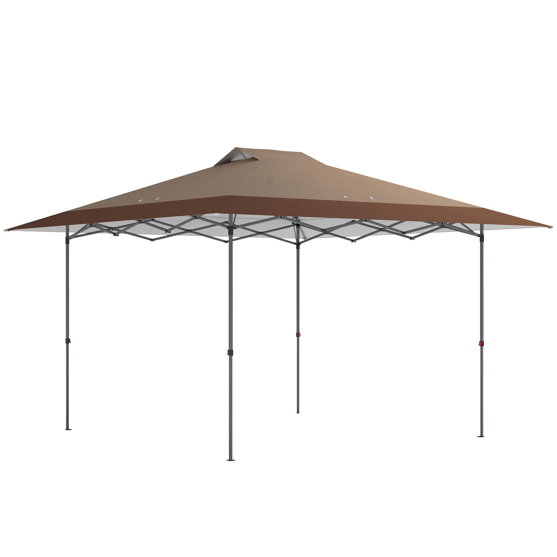Outsunny Carpa Plegable 4x4 M Con Bloqueo Central Y Altura Ajustable Beige_0