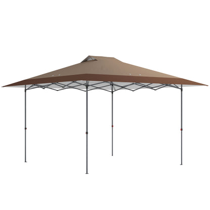 Outsunny Carpa Plegable 4x4 M Con Bloqueo Central Y Altura Ajustable Beige_0