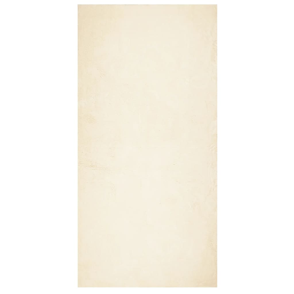 Alfombra De Pelo Corto Suave Lavable Huarte Crema 100x200 Cm / Vetonek_4