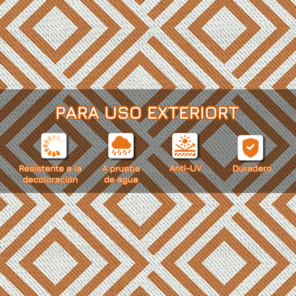 Outsunny Alfombra Exterior Reversible 182x274cm Para Terraza Balcón Patio Rojo_4