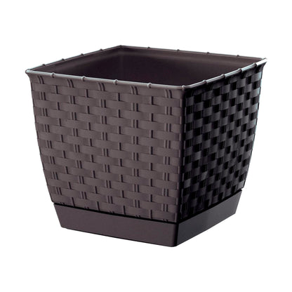 Maceta Ratolla Square 1,5l., Dimensiones (mm) 145x145x126, Color Ocre Oscuro