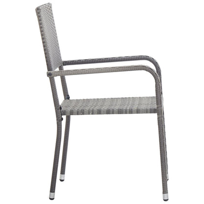Vidaxl Juego De Comedor Para Jardín 5 Piezas Ratán Sintético Gris_5