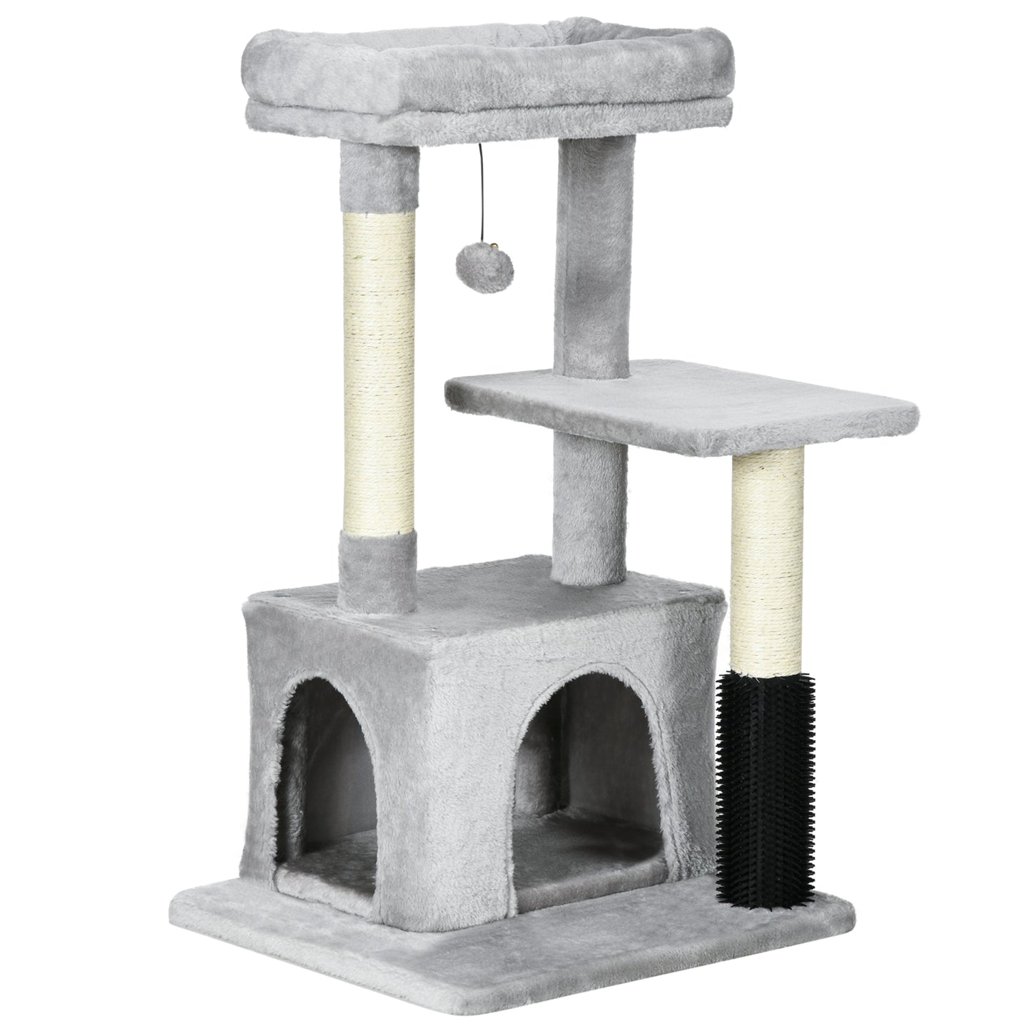 Pawhut Árbol Rascador Para Gatos Medianos Altura 85 Cm 48x48x85 Cm Gris_0