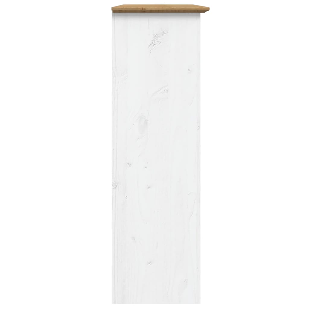 Armario Con Puertas De Vidrio Bodo Madera De Pino Blanco Marrón / Vetonek_3