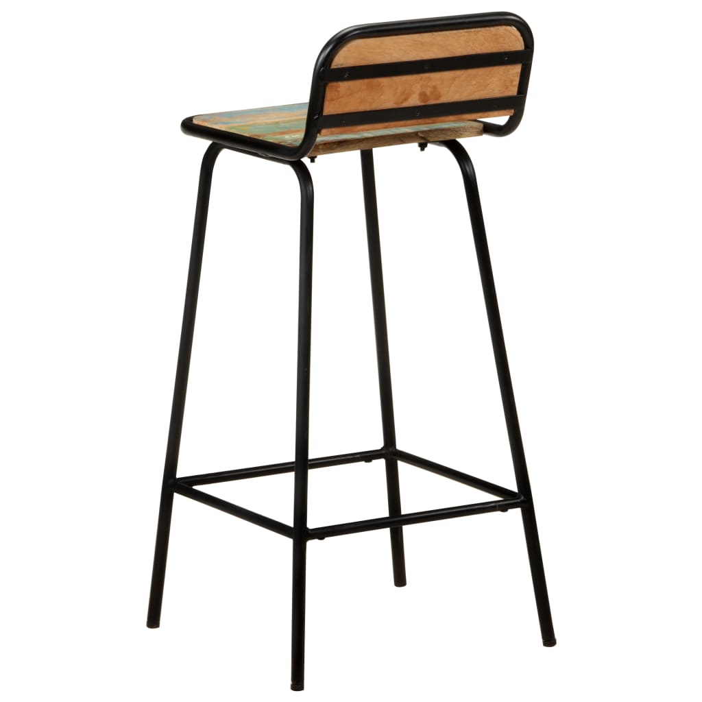 Taburetes De Cocina 4 Unidades Madera Maciza Reciclada_2