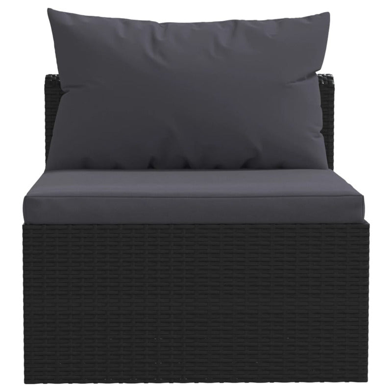 Vidaxl Set Muebles De Jardín 5 Piezas Y Cojines Ratán Sintético Negro_5
