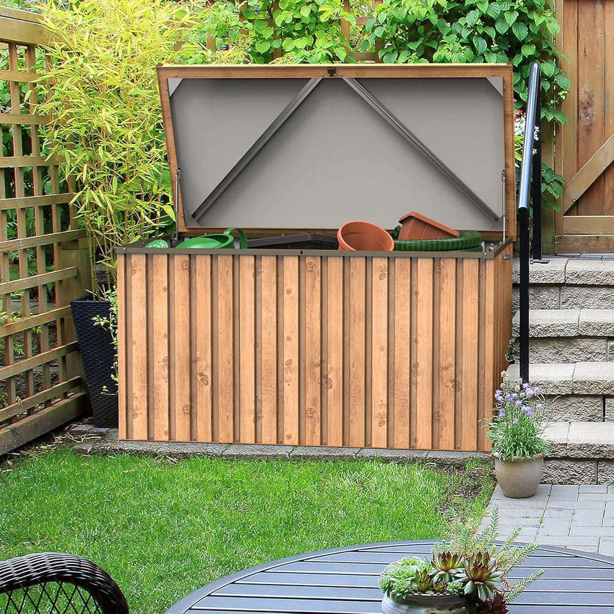 Metal Chest 770 L Wood-effect_2