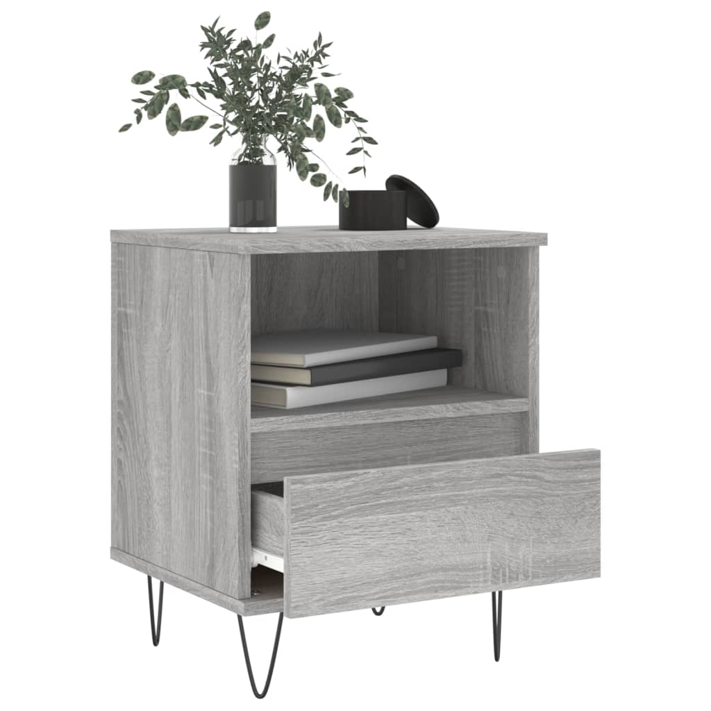 Mesita De Noche Madera De Ingeniería Gris Sonoma 40x35x50 Cm_2