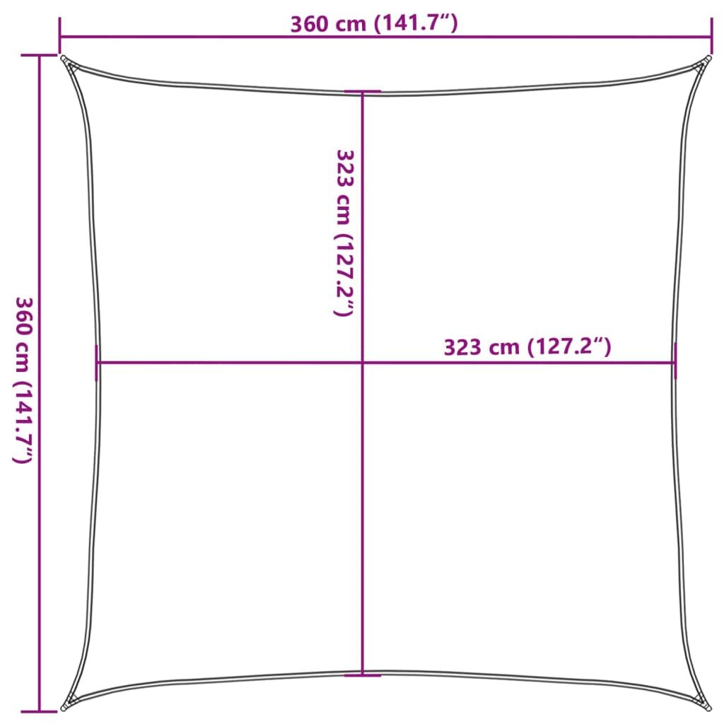 Vidaxl Toldo De Vela Poliéster Oxford 100% Arena 3,6x3,6 M_2