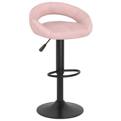 Taburetes De Cocina 2 Unidades Terciopelo Rosa_0