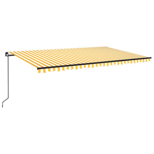 Toldo Retráctil Manual Amarillo Y Blanco 500x300 Cm_0