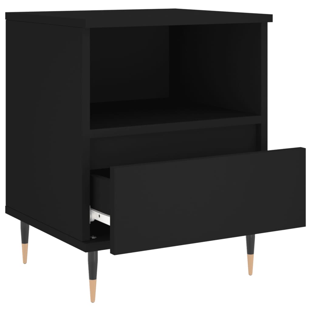 Mesitas De Noche 2 Uds Madera De Ingeniería Negro 40x35x50 Cm_4