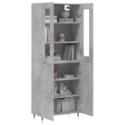 Aparador Alto Madera Contrachapada Gris Hormigón 69,5x34x180 Cm_2