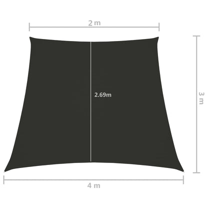 Vidaxl Toldo De Vela Tela Oxford Trapecio Gris Antracita 2/4x3 M_2