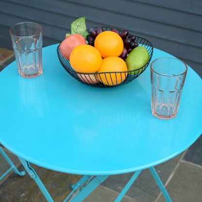 Outsunny Conjunto De Muebles Plegables De Jardín Mesa Y 2 Sillas De Metal Ø60x71_3