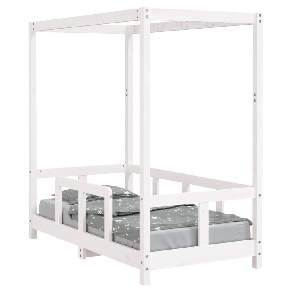 Vidaxl Estructura De Cama Para Niños Madera De Pino Blanco 70x140 Cm_0