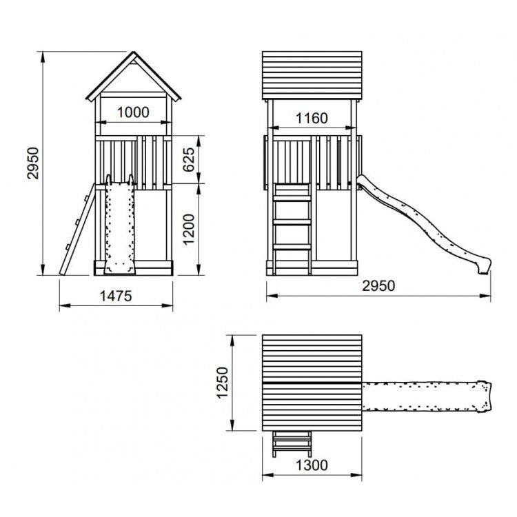 Parque Infantil Masgames Tibidabo L Techo De Lona Con Columpio Escalada: Con Arenero En La Base Y Pared De Escalada._3