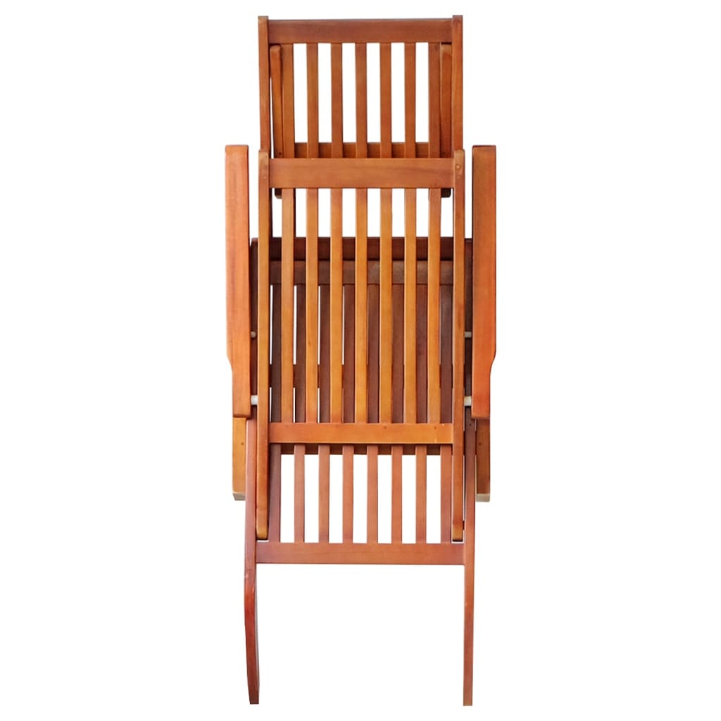 Tumbona De Jardín Con Reposapiés Y Cojín Madera Maciza Acacia_3