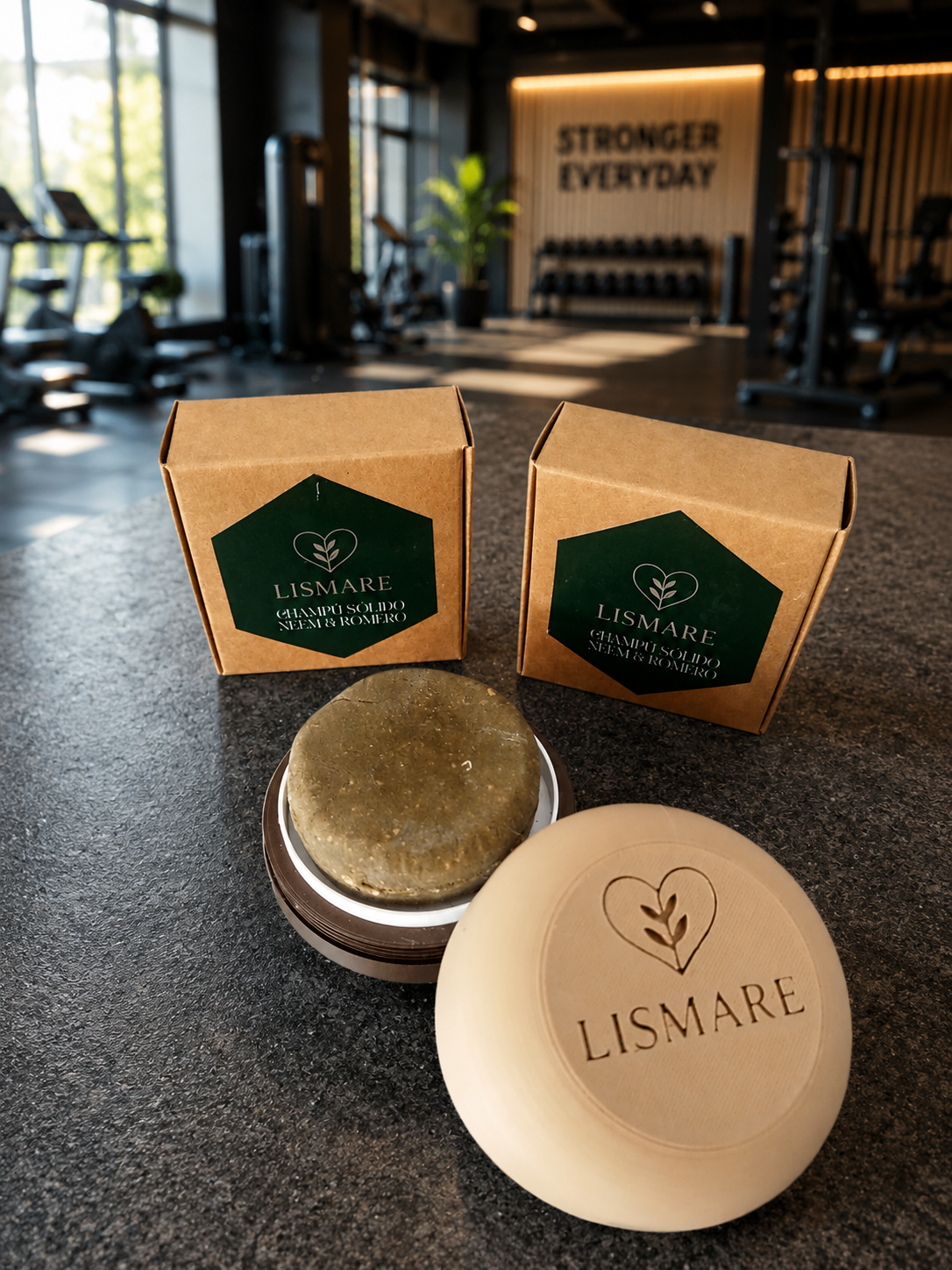 Pack 2 champús sólidos Neem & Romero 75 g + jabonera Lismare de regalo – Graso, picores y desequilibrio. Ideal gimnasio._4