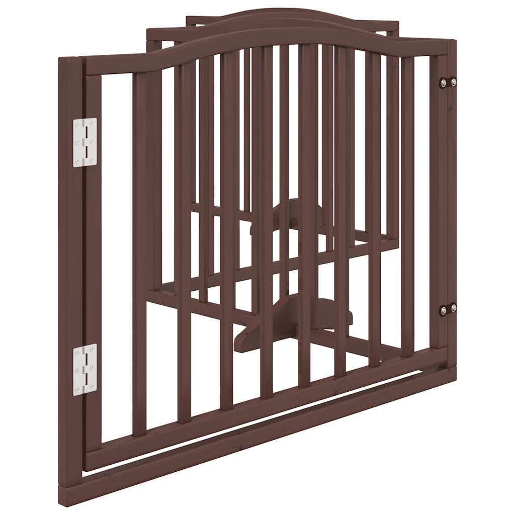 Vidaxl Puerta Para Perros Plegable 4 Paneles Álamo Marrón Roble 320 Cm_4